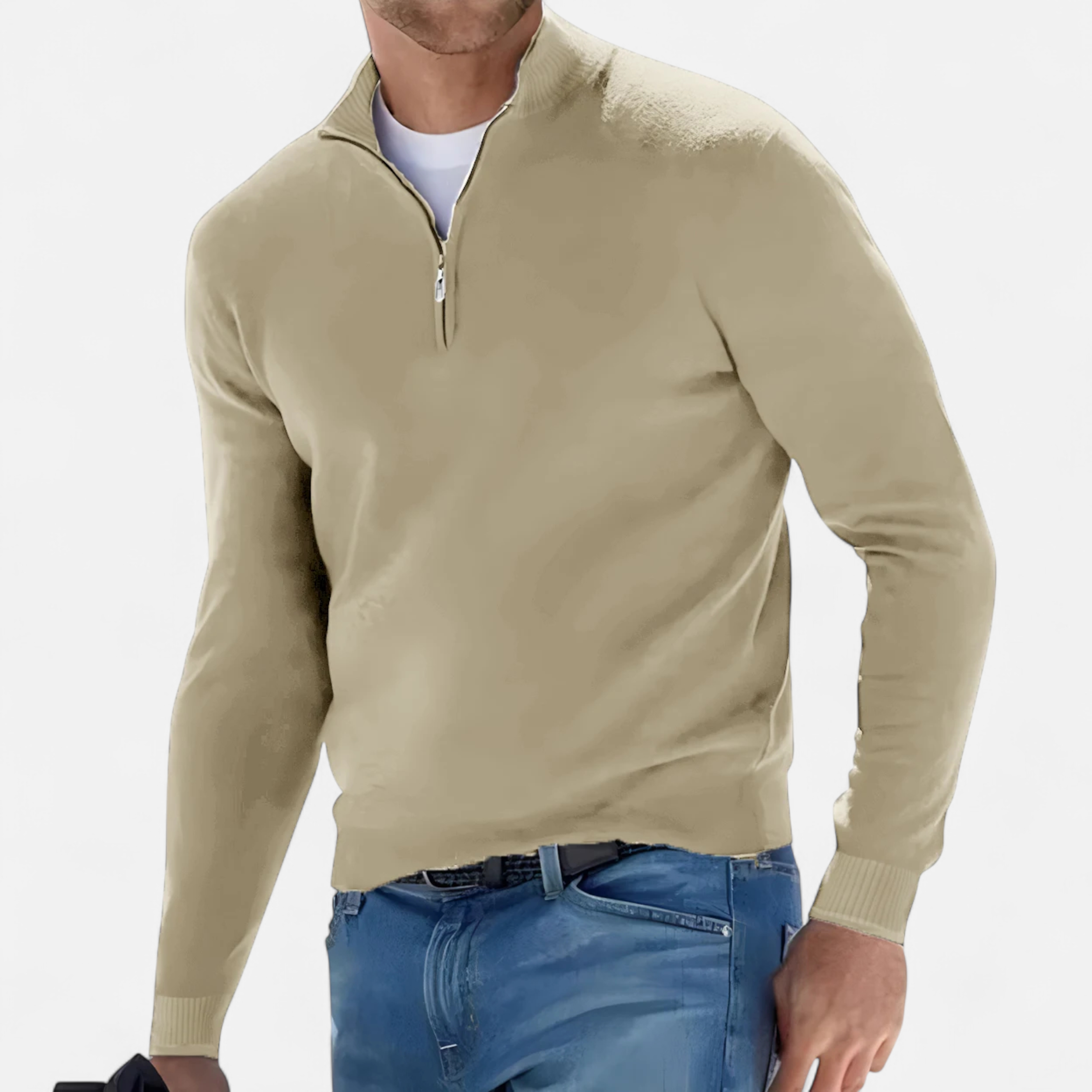 Old Ventuno | Men’s Half-Zip Sweater – Heritage Knit Elegance