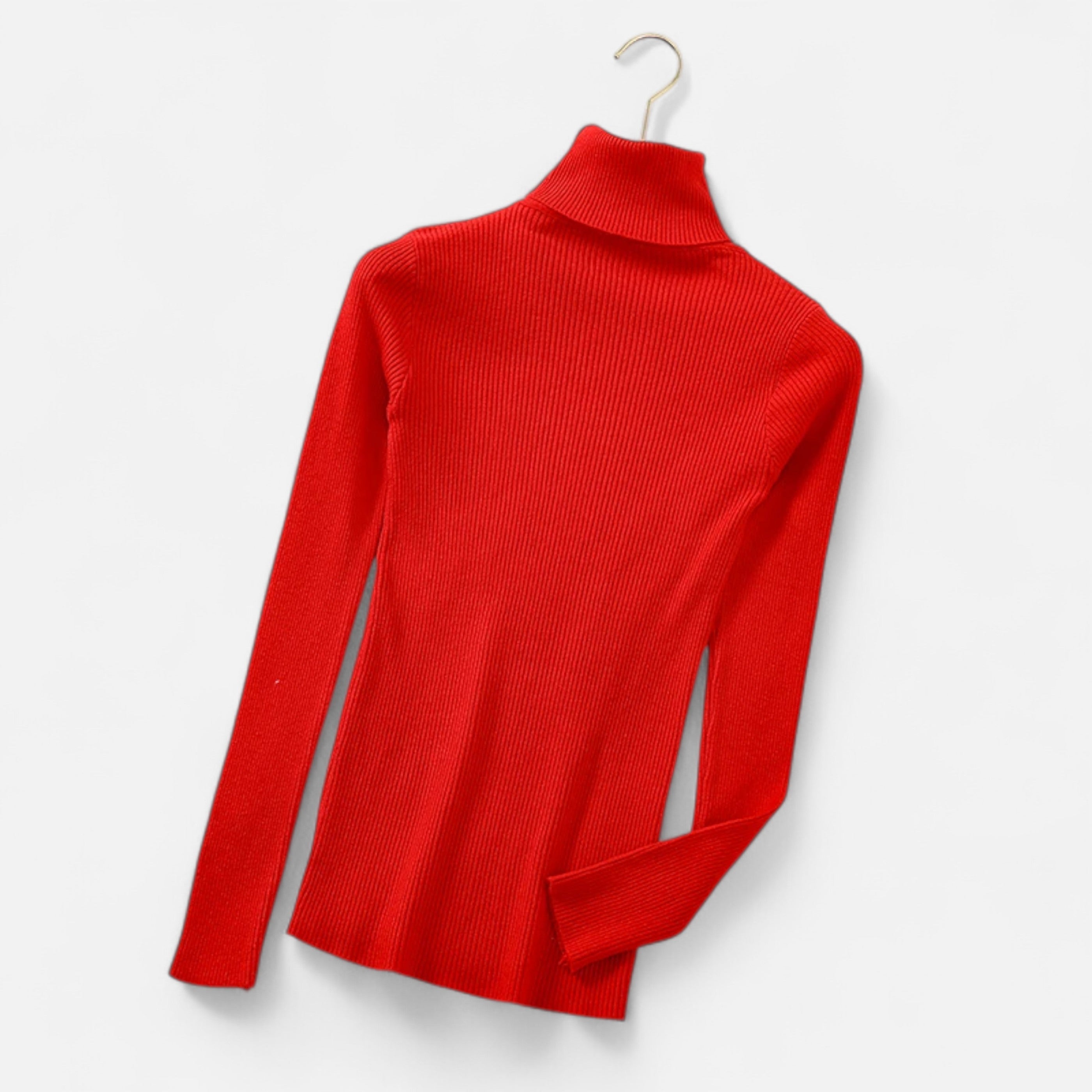 Old Ventuno | Women’s Ribbed Turtleneck – Foldover Winter Elegance