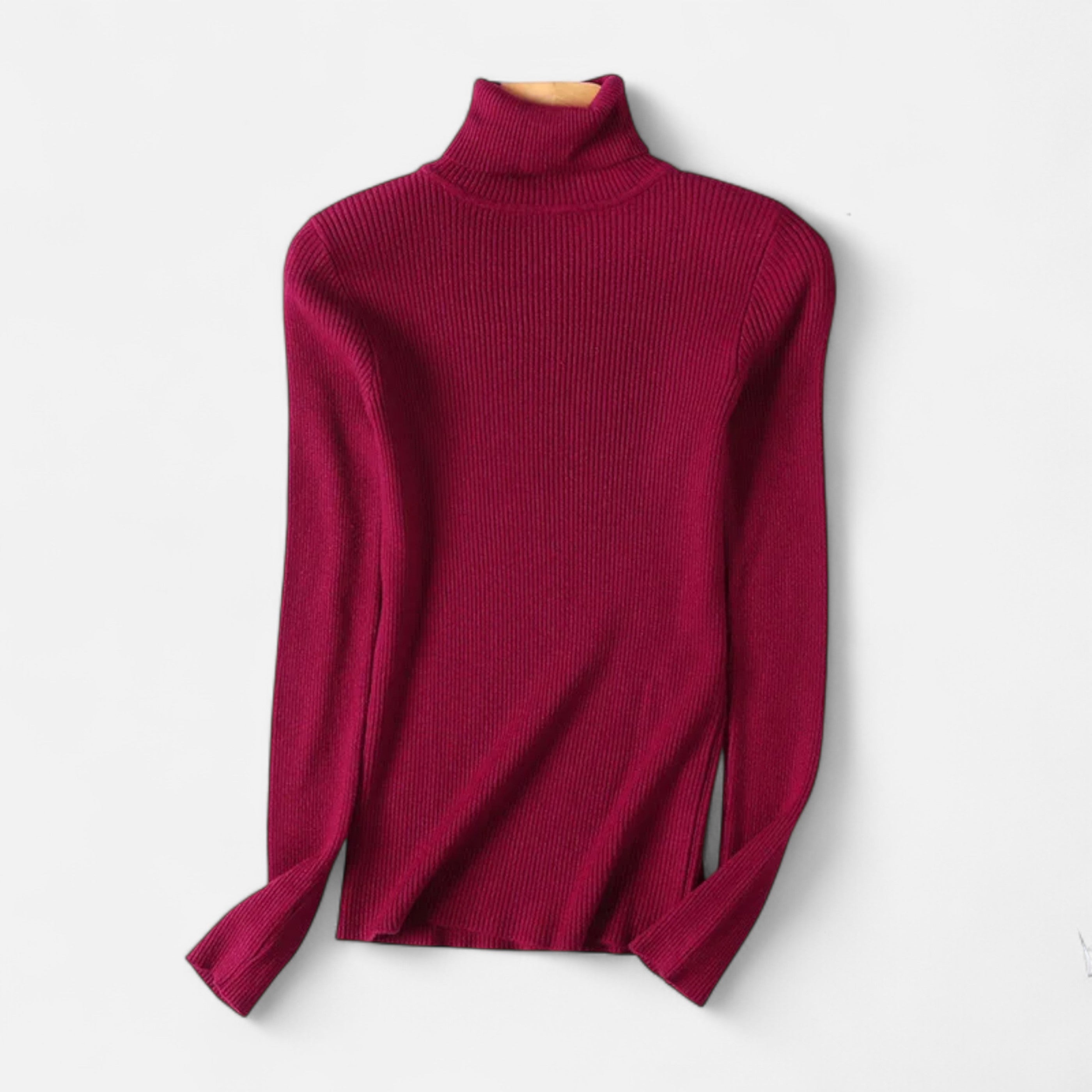 Old Ventuno | Women’s Ribbed Turtleneck – Foldover Winter Elegance