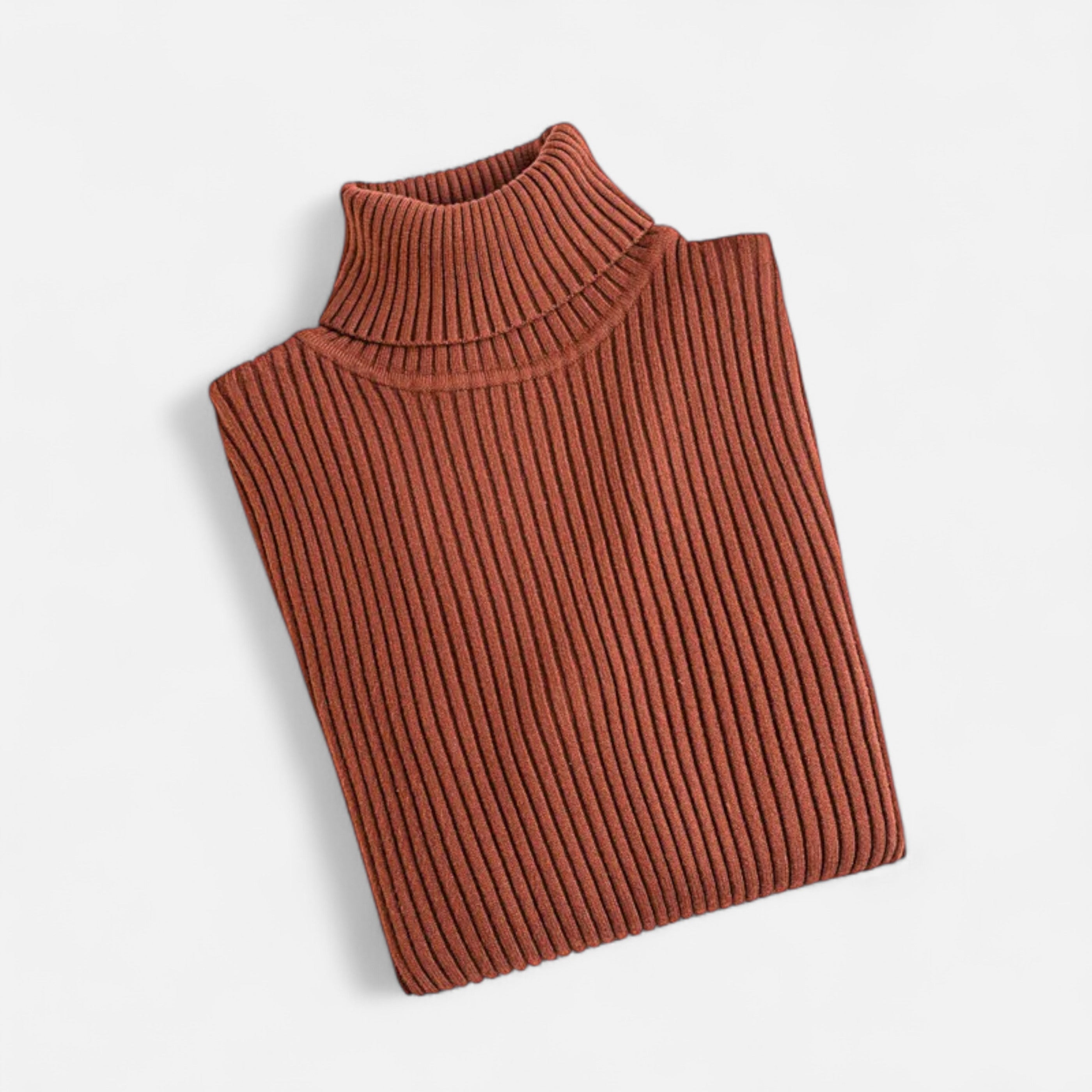 Old Ventuno | Women’s Ribbed Turtleneck – Foldover Winter Elegance