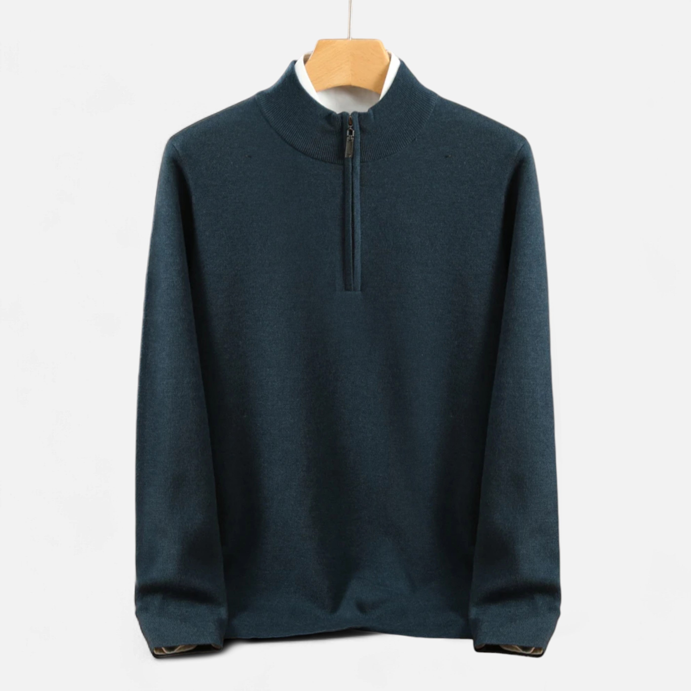 Old Ventuno | Men’s Merino Wool Sweater – Half-Zip Heritage Style