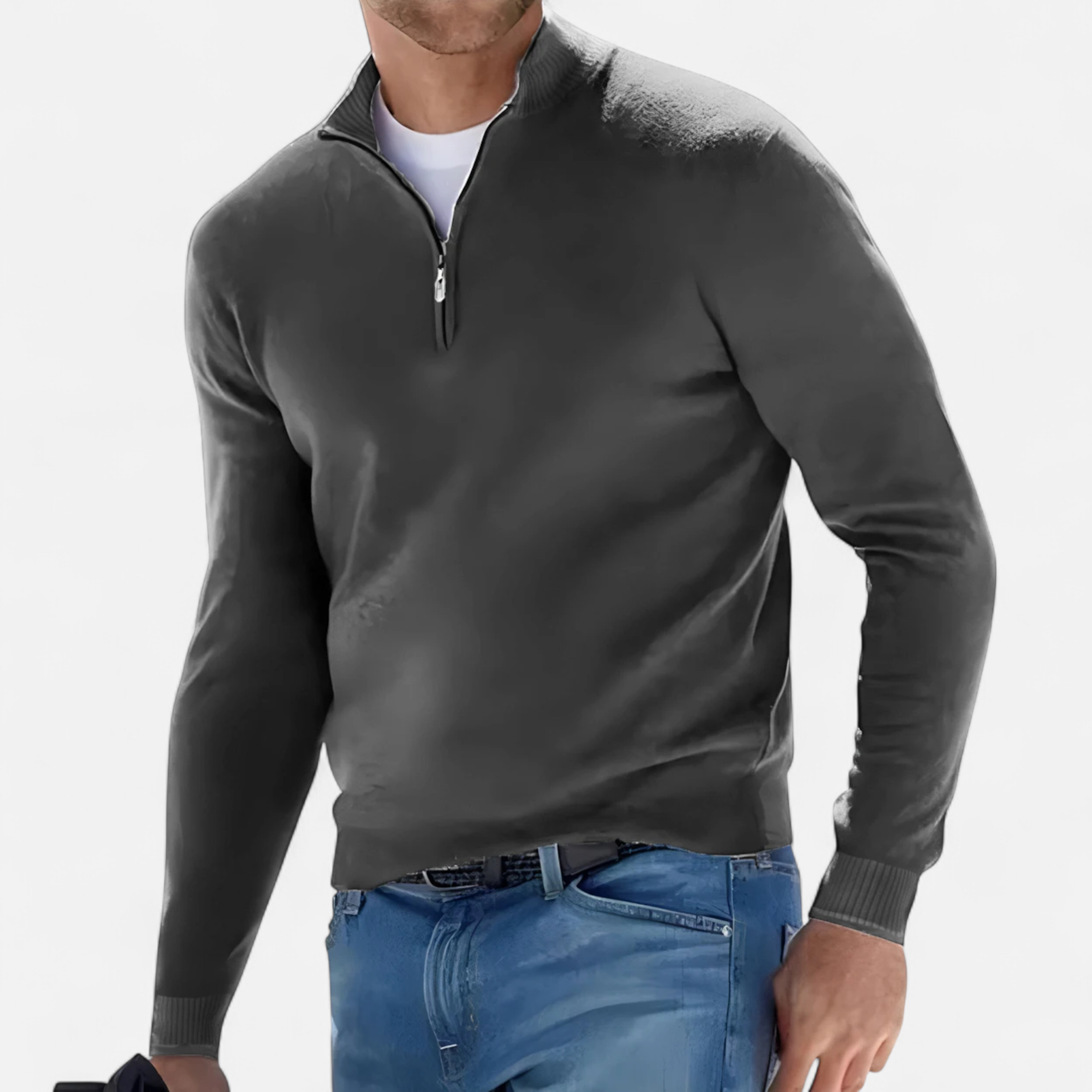 Old Ventuno | Men’s Half-Zip Sweater – Heritage Knit Elegance