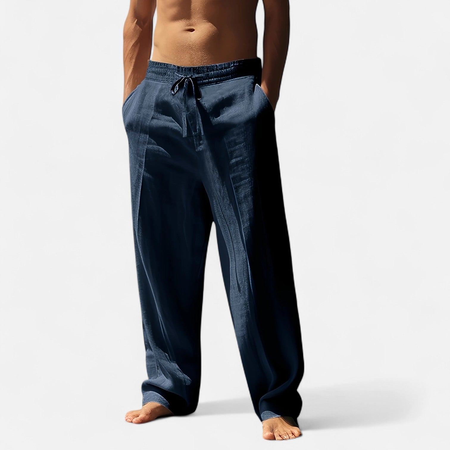 Old Ventuno | Men’s Relaxed Linen Autumn Pants – Riviera Ease