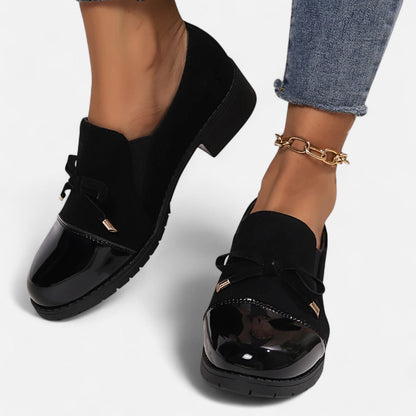 Old Ventuno | Women’s Retro Bow‑knot Chunky‑Heel Loafers