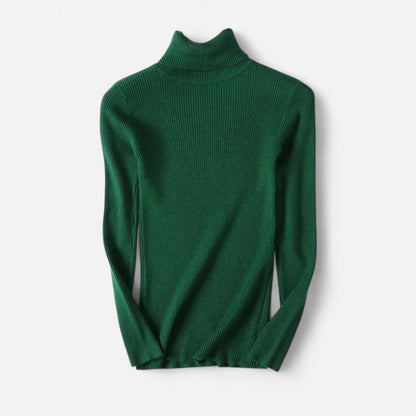 Old Ventuno | Women’s Ribbed Turtleneck – Foldover Winter Elegance