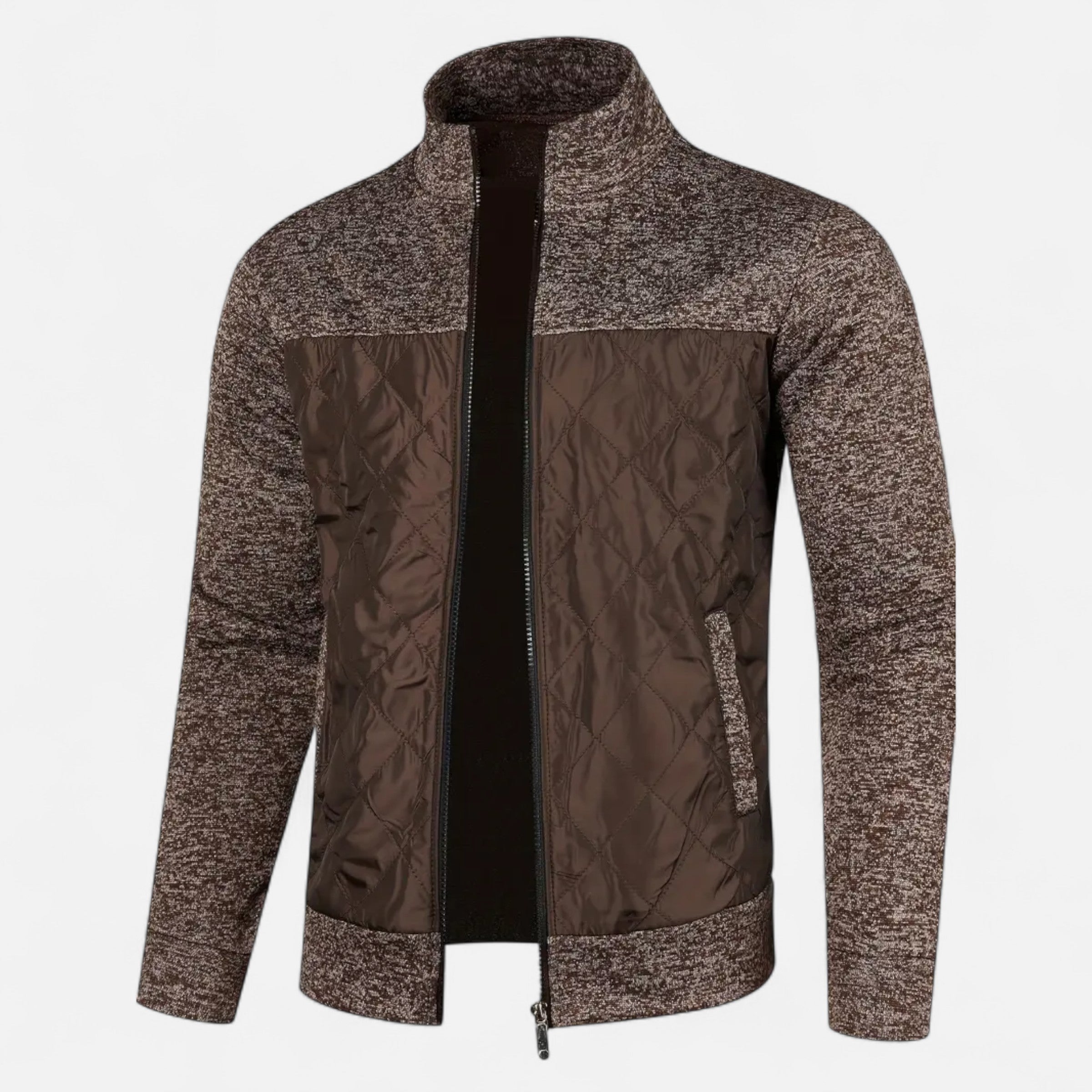 Old Ventuno | Men’s Zip Jacket – Refined Knit Autumn Elegance