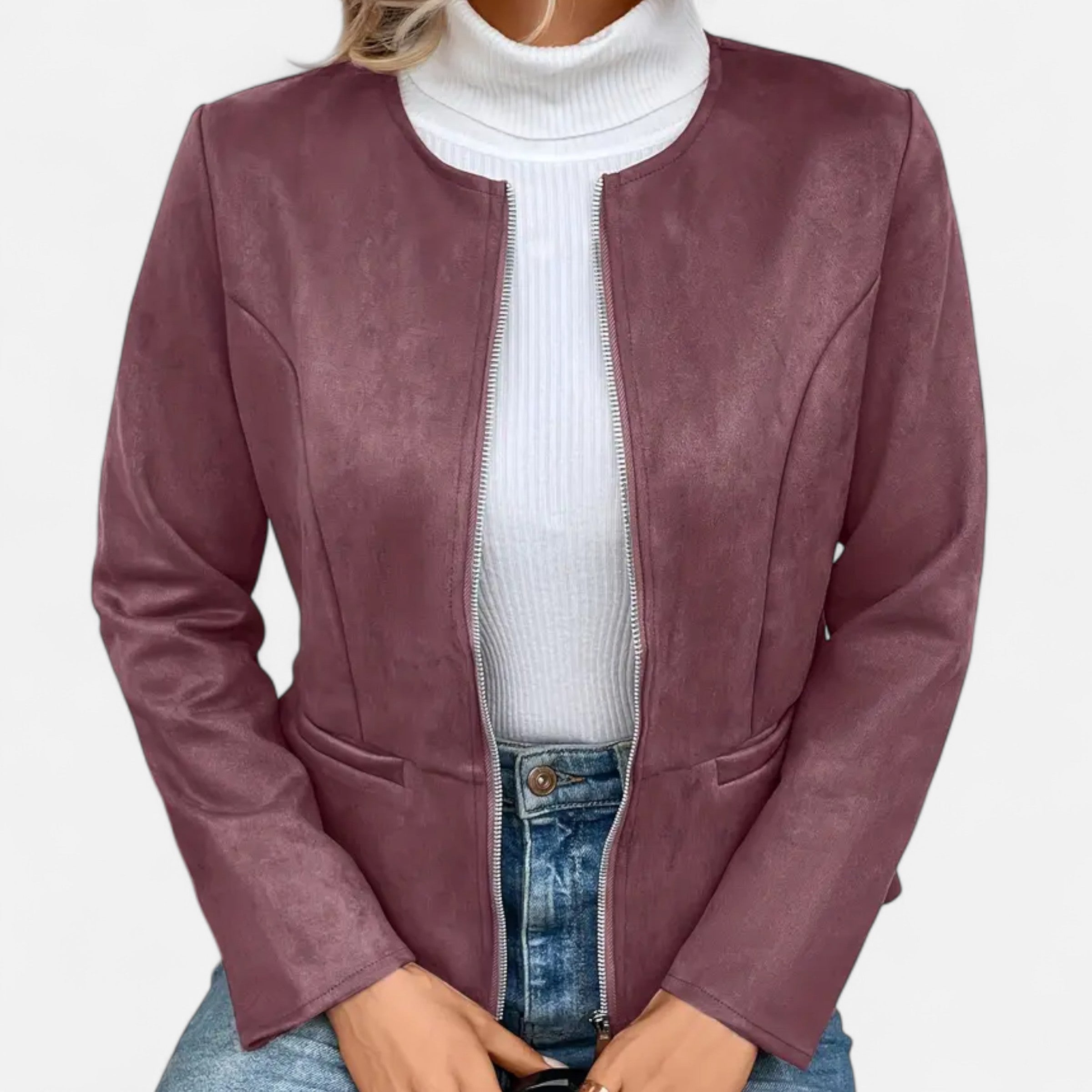 Old Ventuno | Women’s Cropped Jacket – Slim Zip-Up Elegance