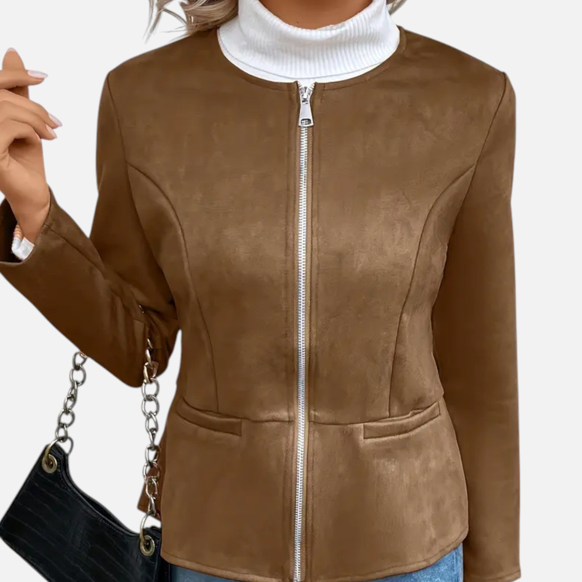 Old Ventuno | Women’s Cropped Jacket – Slim Zip-Up Elegance