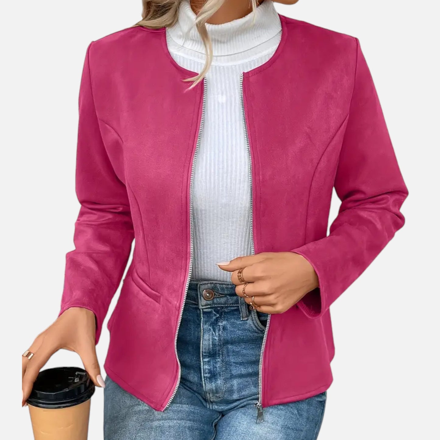 Old Ventuno | Women’s Cropped Jacket – Slim Zip-Up Elegance