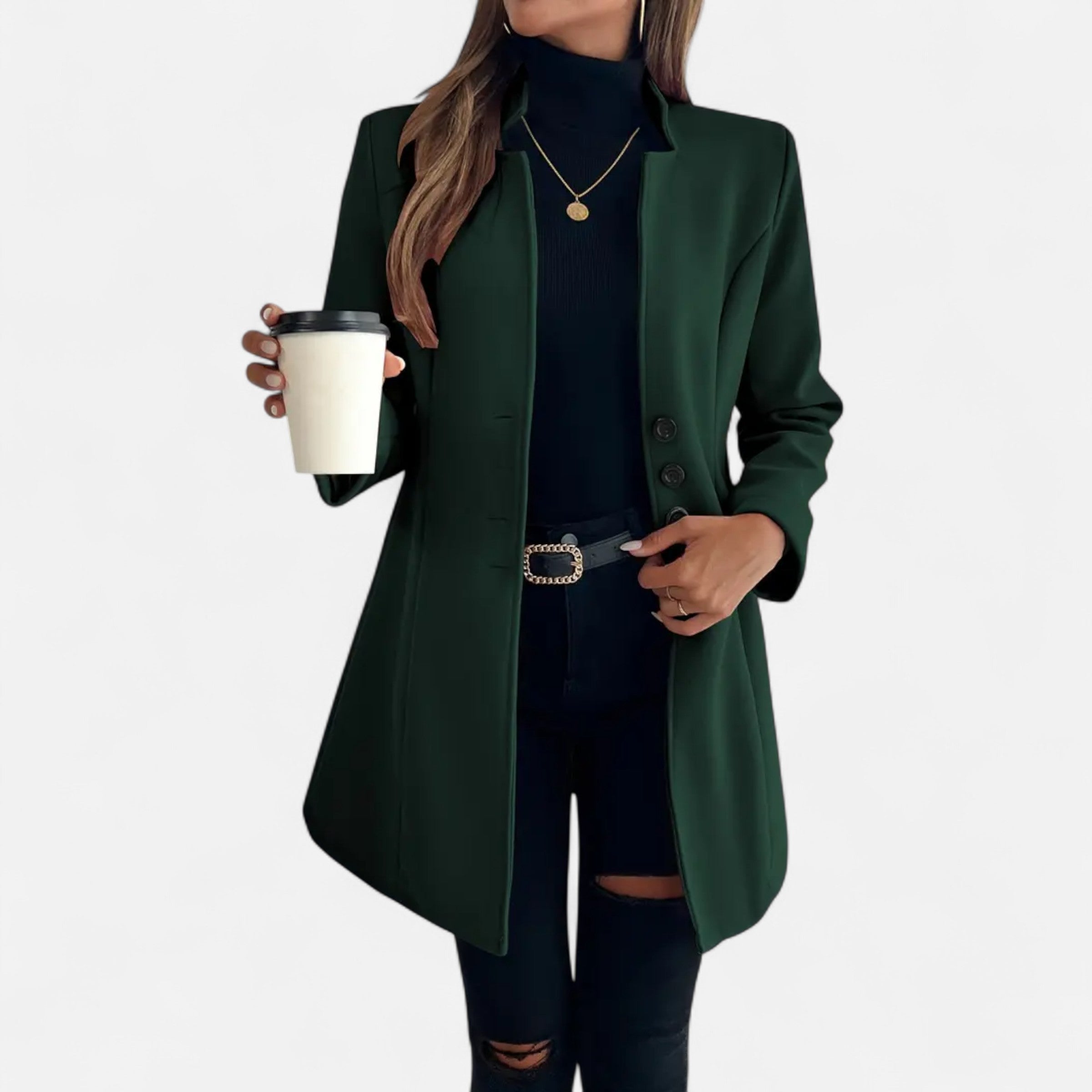 Old Ventuno | Women’s Long Coat – Refined Raglan Sleeve Design