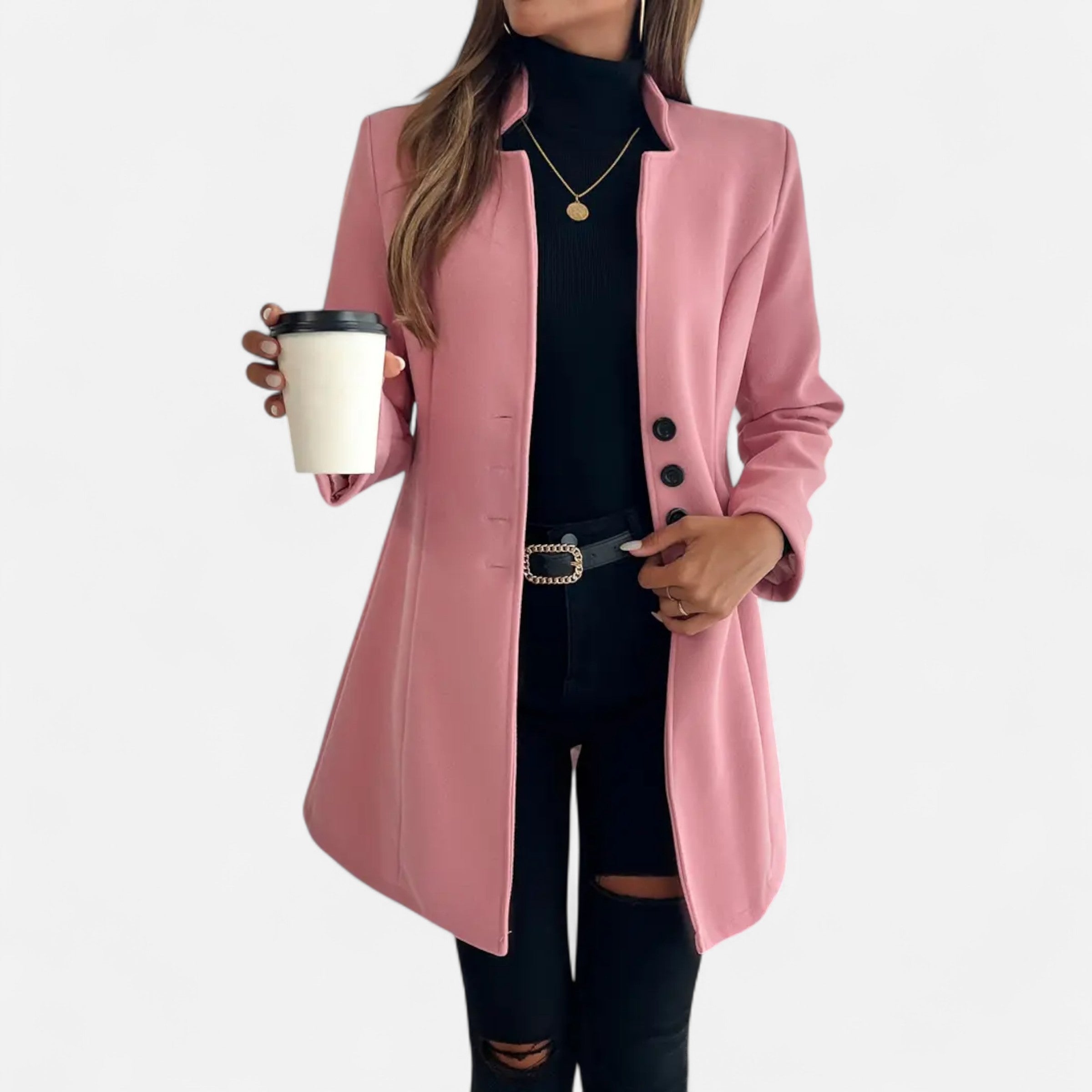 Old Ventuno | Women’s Long Coat – Refined Raglan Sleeve Design