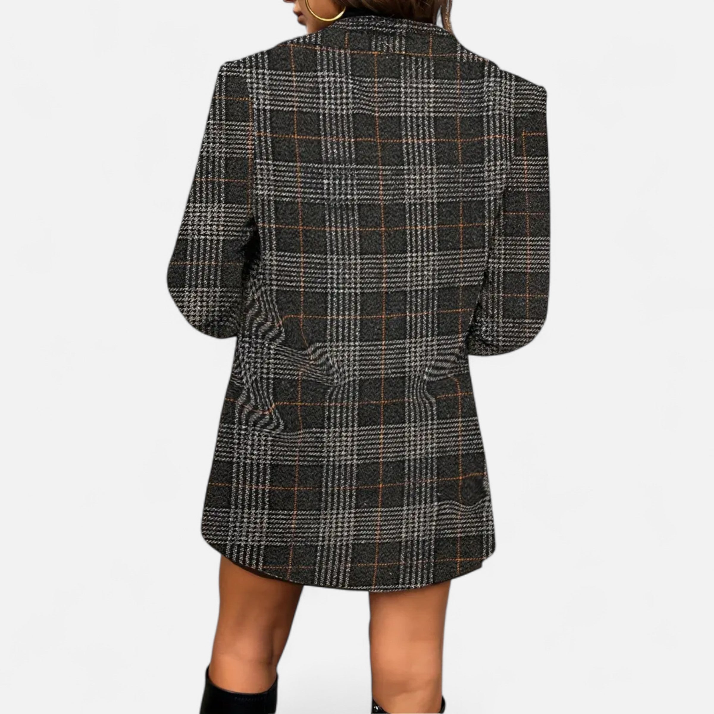 Old Ventuno | Women’s Classic Coat – Houndstooth Timeless Sophistication