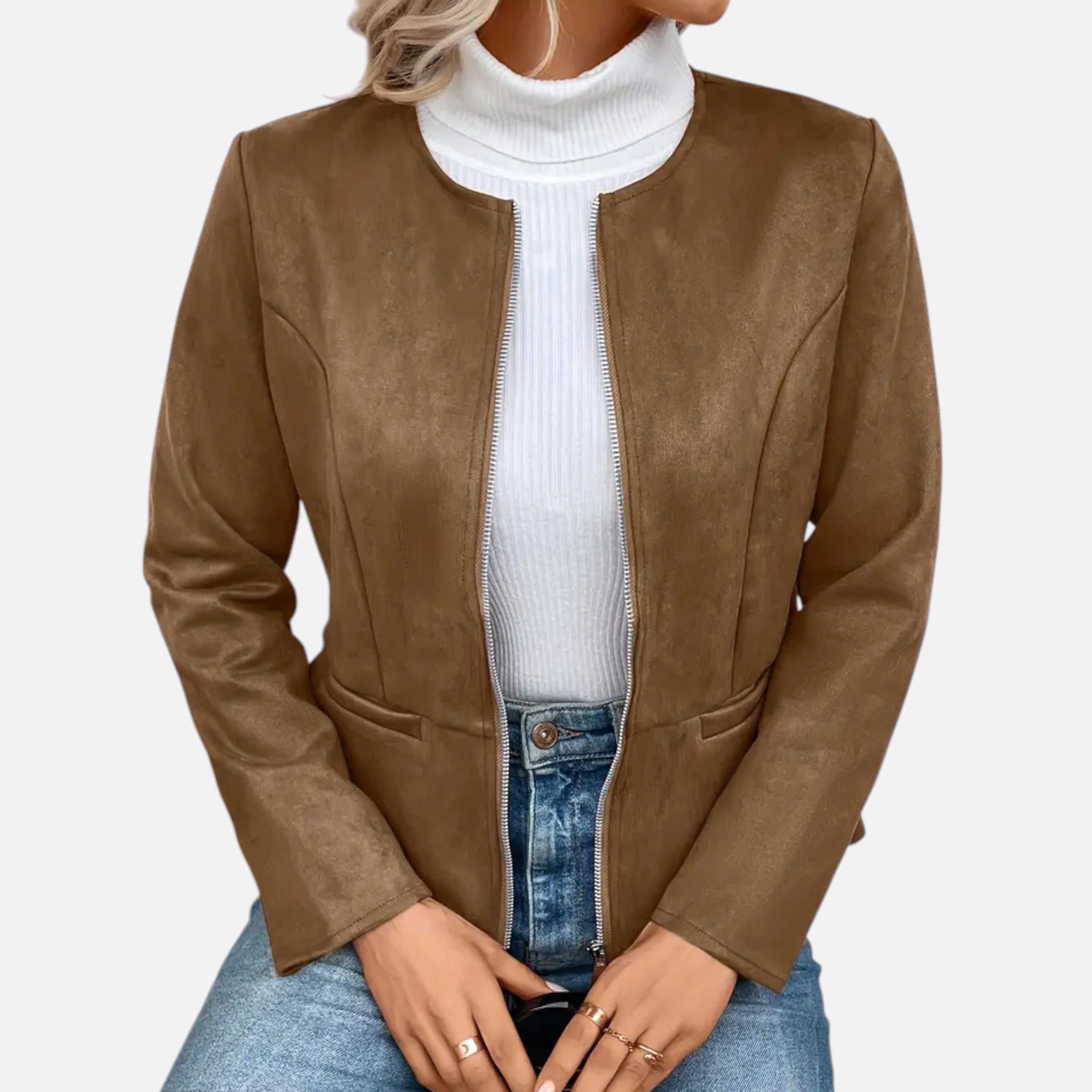 Old Ventuno | Women’s Cropped Jacket – Slim Zip-Up Elegance