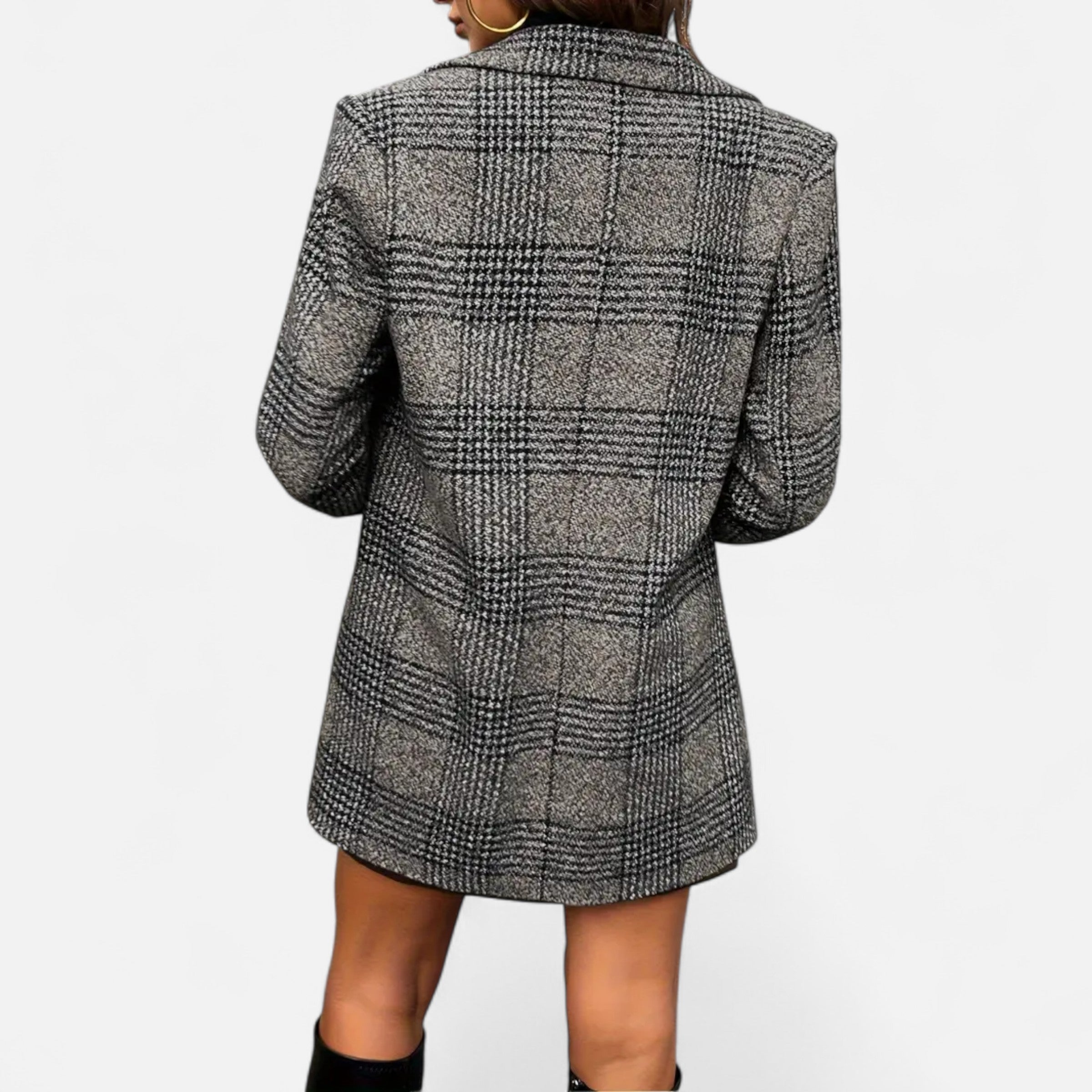 Old Ventuno | Women’s Classic Coat – Houndstooth Timeless Sophistication