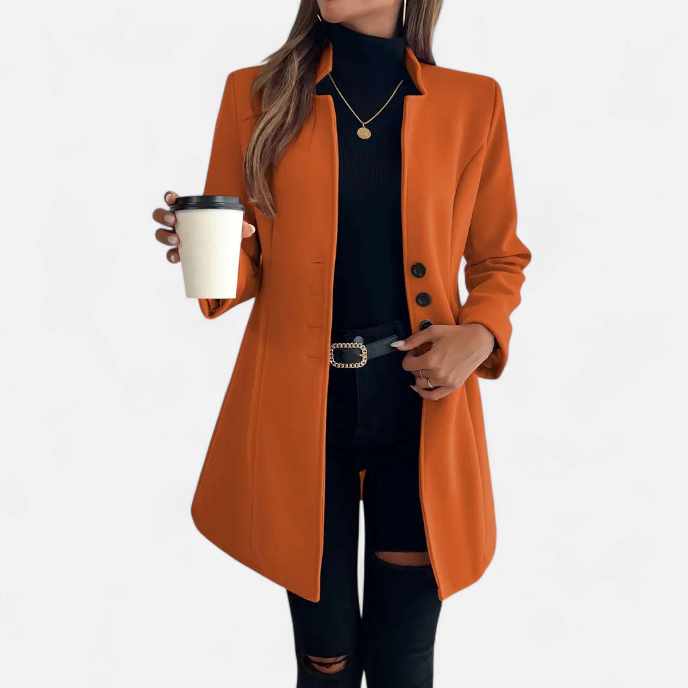 Old Ventuno | Women’s Long Coat – Refined Raglan Sleeve Design