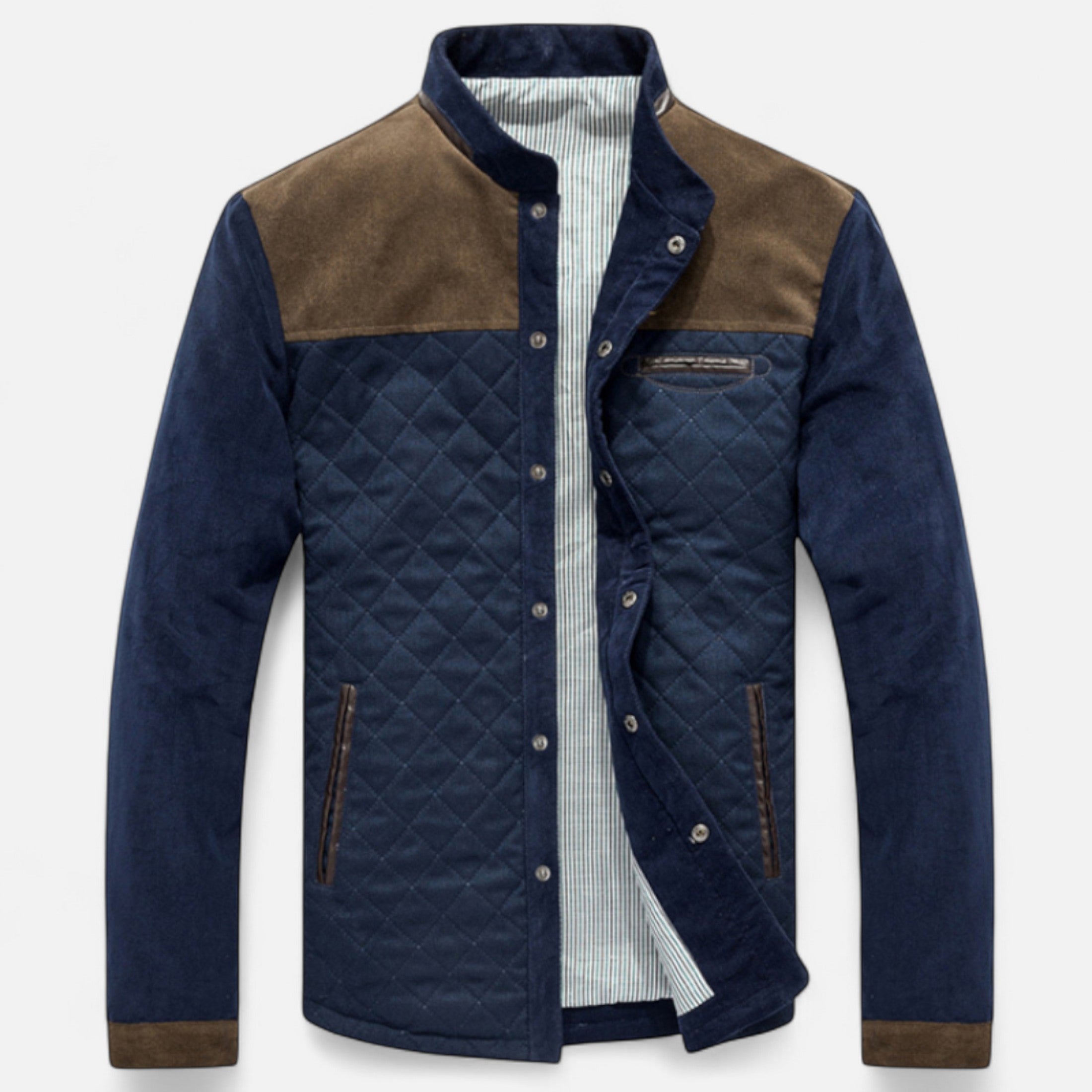Old Ventuno | Men’s Casual Jacket – Slim Fit Patchwork Design