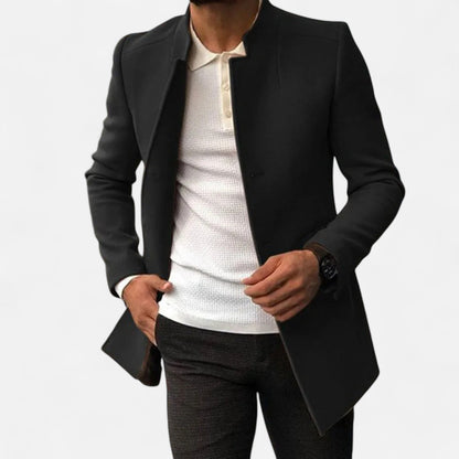 Old Ventuno | Men’s Tailored Coat – Classic Solid Comfort