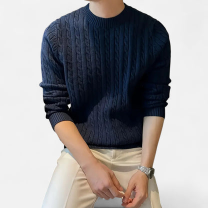 Old Ventuno | Men’s Cable Knit Sweater – Heritage Crew Neck