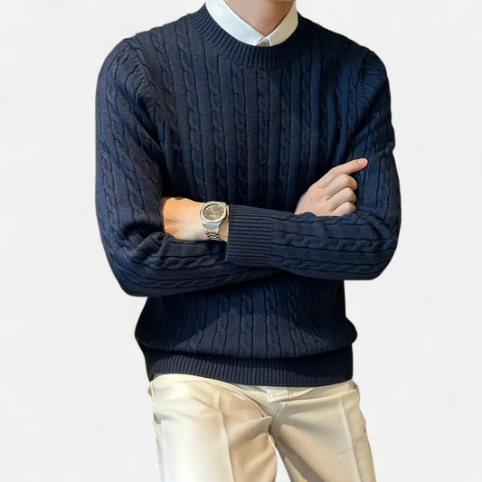 Old Ventuno | Men’s Cable Knit Sweater – Heritage Crew Neck