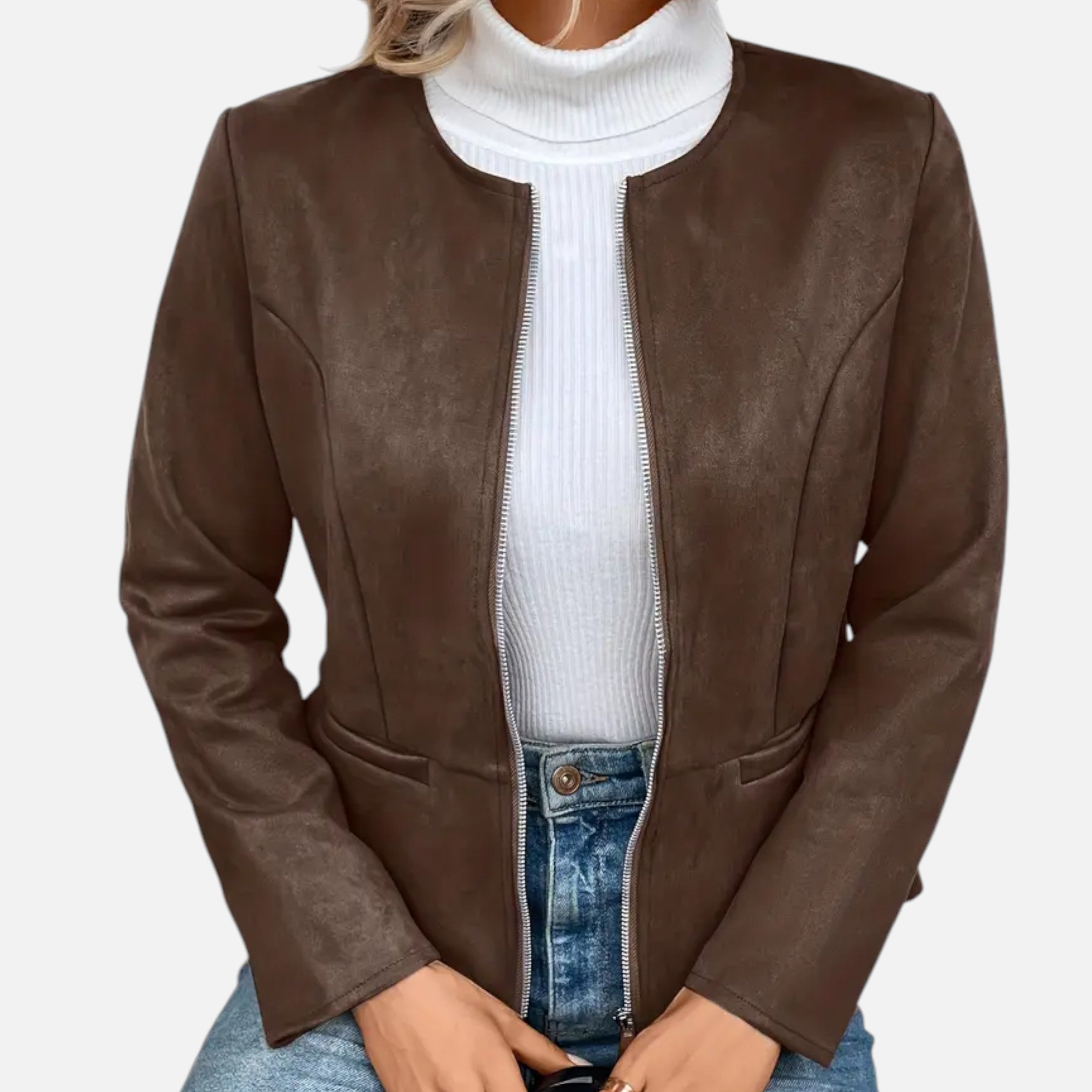 Old Ventuno | Women’s Cropped Jacket – Slim Zip-Up Elegance
