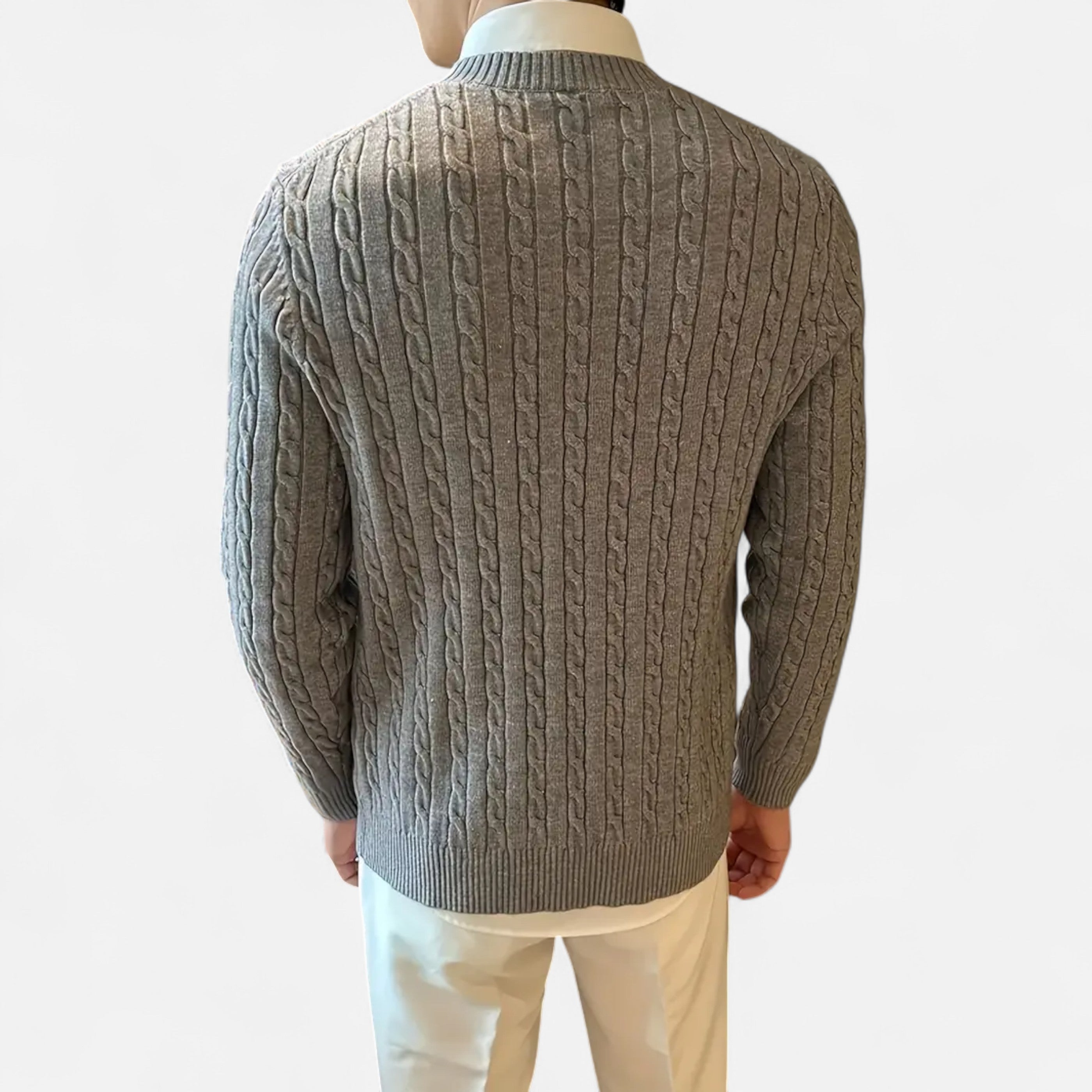 Old Ventuno | Men’s Cable Knit Sweater – Heritage Crew Neck