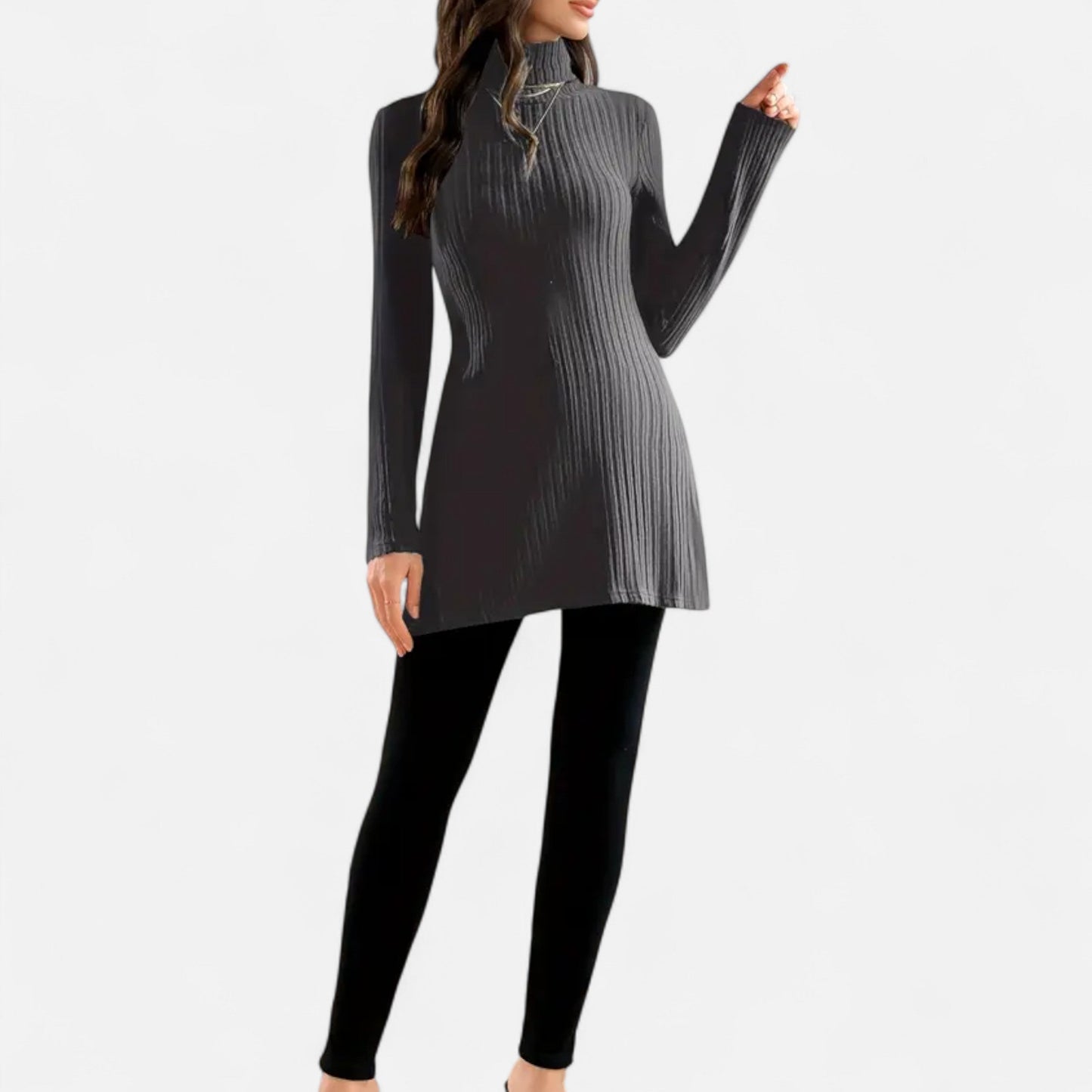 Old Ventuno | Women’s Ribbed Sweater – Elegant High Neck Style