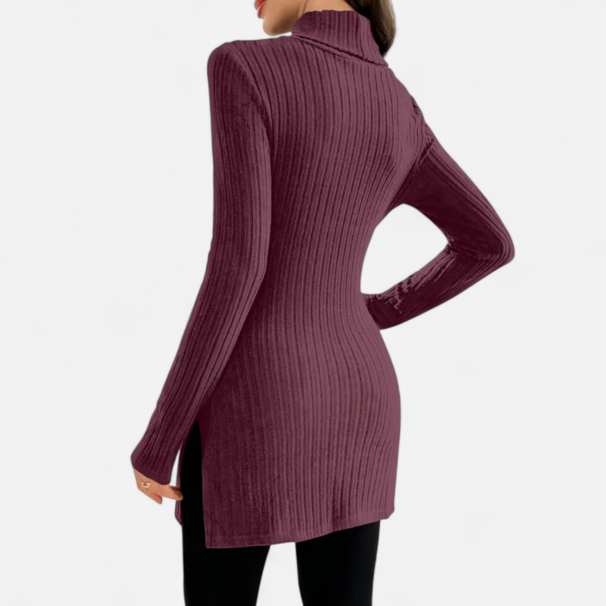 Old Ventuno | Women’s Ribbed Sweater – Elegant High Neck Style