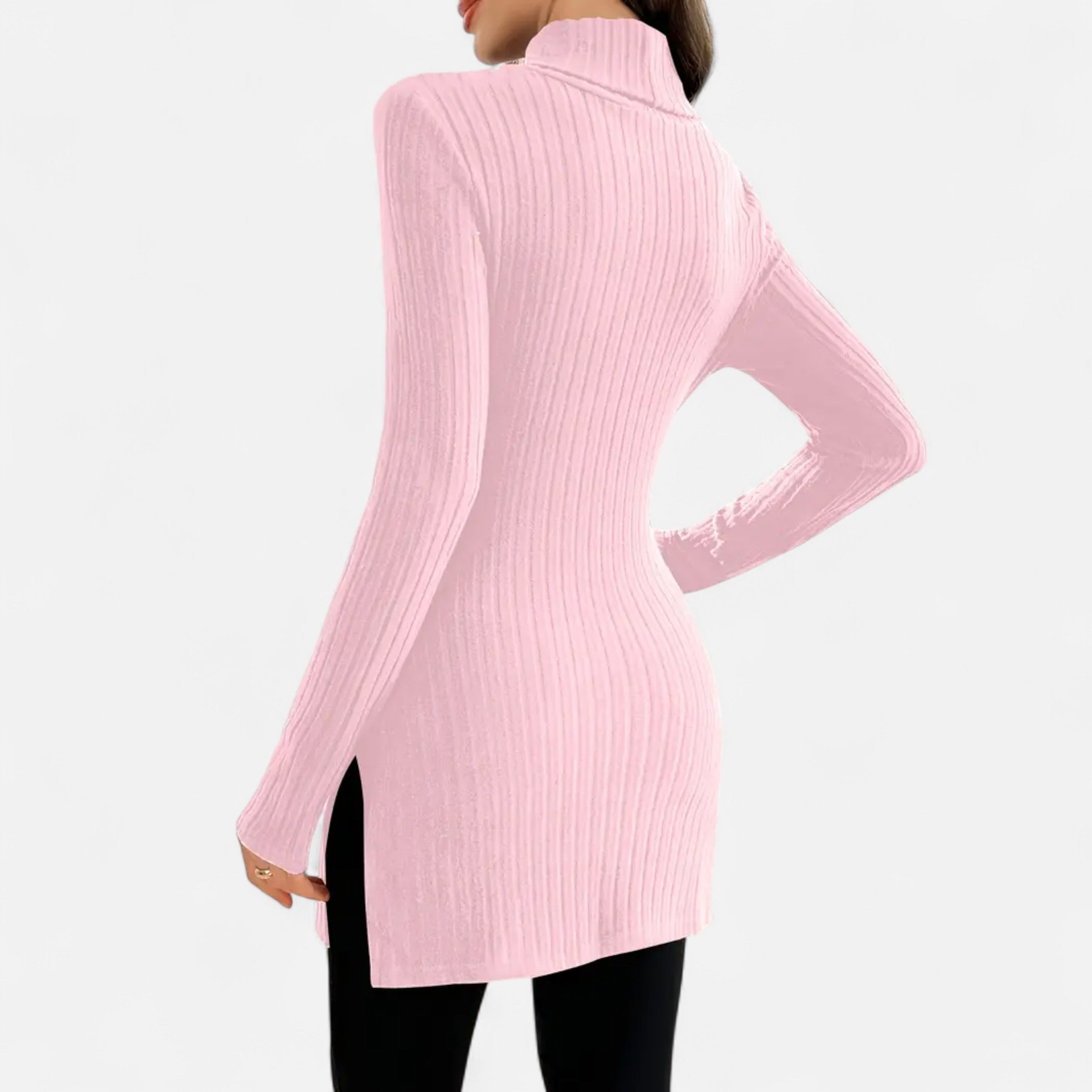 Old Ventuno | Women’s Ribbed Sweater – Elegant High Neck Style